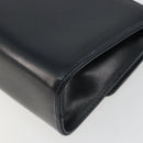 Salvatore Ferragamo Gancini Shoulder Bag Leather Navy Gold Auth BA14387-16
