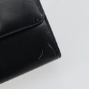 Salvatore Ferragamo Gancini Shoulder Bag Leather Navy Gold Auth BA14387-9