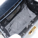 Salvatore Ferragamo Gancini Shoulder Bag Leather Navy Gold Auth BA14387-11