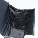 Salvatore Ferragamo Gancini Shoulder Bag Leather Navy Gold Auth BA14387-19