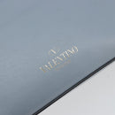 VALENTINO Rock Studs Hand Bag Leather 2way Light Blue Gold Auth BA14388-19
