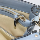 VALENTINO Rock Studs Hand Bag Leather 2way Light Blue Gold Auth BA14388-27