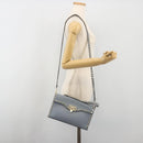 VALENTINO Rock Studs Hand Bag Leather 2way Light Blue Gold Auth BA14388-30