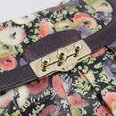 BALLY Hand Bag Leather Purple Gold Auth BA14389A-18