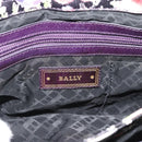BALLY Hand Bag Leather Purple Gold Auth BA14389A-20