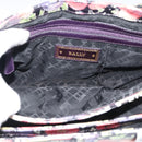 BALLY Hand Bag Leather Purple Gold Auth BA14389A-11