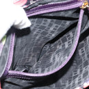BALLY Hand Bag Leather Purple Gold Auth BA14389A-24