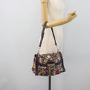BALLY Hand Bag Leather Purple Gold Auth BA14389A-27