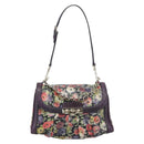 BALLY Hand Bag Leather Purple Gold Auth BA14389A-13