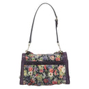 BALLY Hand Bag Leather Purple Gold Auth BA14389A-2