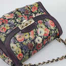 BALLY Hand Bag Leather Purple Gold Auth BA14389A-6