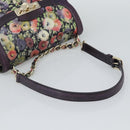 BALLY Hand Bag Leather Purple Gold Auth BA14389A-9