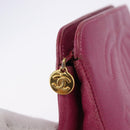 CHANEL COCO Mark Pouch Caviar Skin Pink Gold CC Auth BA14390A-12