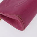 CHANEL COCO Mark Pouch Caviar Skin Pink Gold CC Auth BA14390A-8