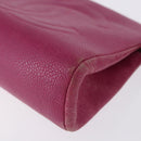 CHANEL COCO Mark Pouch Caviar Skin Pink Gold CC Auth BA14390A-9