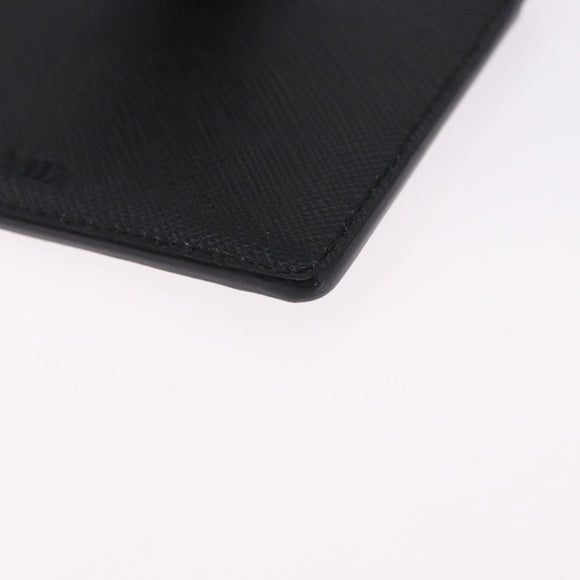 PRADA Card Case Safiano leather Black Silver 2MC122 Auth BA14392A