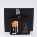 PRADA Card Case Safiano leather Black Silver 2MC122 Auth BA14392A-12