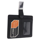 PRADA Card Case Safiano leather Black Silver 2MC122 Auth BA14392A-1