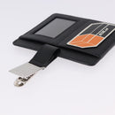 PRADA Card Case Safiano leather Black Silver 2MC122 Auth BA14392A-5