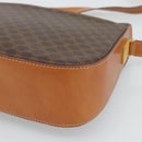 CELINE Macadam Canvas Shoulder Bag PVC Leather Brown Gold Auth BA14393-12