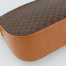 CELINE Macadam Canvas Shoulder Bag PVC Leather Brown Gold Auth BA14393-13