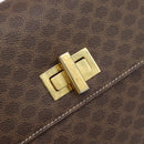 CELINE Macadam Canvas Shoulder Bag PVC Leather Brown Gold Auth BA14393-14