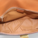 CELINE Macadam Canvas Shoulder Bag PVC Leather Brown Gold Auth BA14393-17