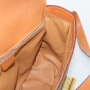 CELINE Macadam Canvas Shoulder Bag PVC Leather Brown Gold Auth BA14393-18