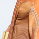 CELINE Macadam Canvas Shoulder Bag PVC Leather Brown Gold Auth BA14393-19