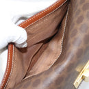 CELINE Macadam Canvas Shoulder Bag PVC Leather Brown Gold Auth BA14393-23