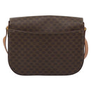 CELINE Macadam Canvas Shoulder Bag PVC Leather Brown Gold Auth BA14393-3