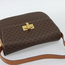 CELINE Macadam Canvas Shoulder Bag PVC Leather Brown Gold Auth BA14393-6