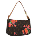 LOUIS VUITTON Monogram Rose Pochette Accessoires Pouch M48615 LV Auth BA143V-1