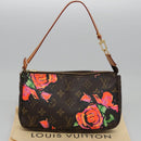LOUIS VUITTON Monogram Rose Pochette Accessoires Pouch M48615 LV Auth BA143V-12