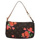 LOUIS VUITTON Monogram Rose Pochette Accessoires Pouch M48615 LV Auth BA143V-13