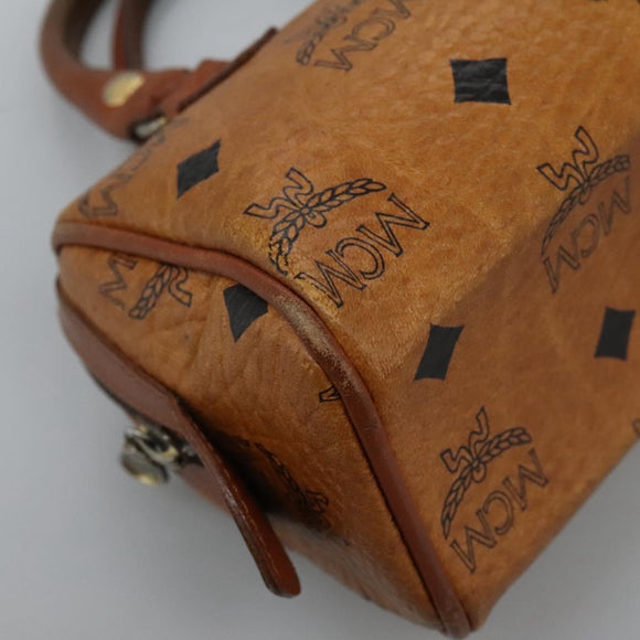 MCM Logogram Vicetos Hand Bag PVC Leather 2way Brown Gold Auth BA1440