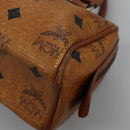 MCM Logogram Vicetos Hand Bag PVC Leather 2way Brown Gold Auth BA1440-14