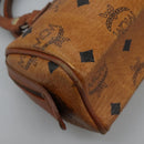 MCM Logogram Vicetos Hand Bag PVC Leather 2way Brown Gold Auth BA1440-15