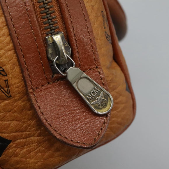 MCM Logogram Vicetos Hand Bag PVC Leather 2way Brown Gold Auth BA1440