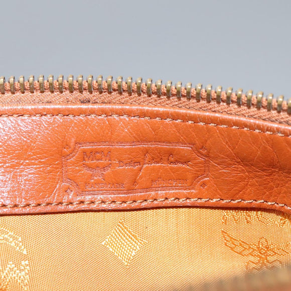 MCM Logogram Vicetos Hand Bag PVC Leather 2way Brown Gold Auth BA1440