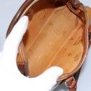 MCM Logogram Vicetos Hand Bag PVC Leather 2way Brown Gold Auth BA1440-10