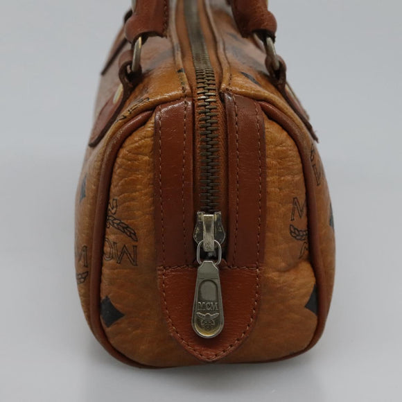 MCM Logogram Vicetos Hand Bag PVC Leather 2way Brown Gold Auth BA1440