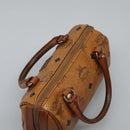 MCM Logogram Vicetos Hand Bag PVC Leather 2way Brown Gold Auth BA1440-6