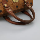 MCM Logogram Vicetos Hand Bag PVC Leather 2way Brown Gold Auth BA1440-7