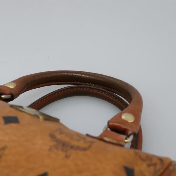 MCM Logogram Vicetos Hand Bag PVC Leather 2way Brown Gold Auth BA1440