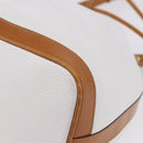 CELINE Shoulder Bag Leather White Gold Auth BA14401A-12
