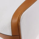 CELINE Shoulder Bag Leather White Gold Auth BA14401A-13