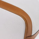 CELINE Shoulder Bag Leather White Gold Auth BA14401A-14