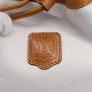 CELINE Shoulder Bag Leather White Gold Auth BA14401A-16