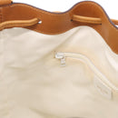 CELINE Shoulder Bag Leather White Gold Auth BA14401A-21